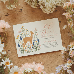 Oh Deer Floral Woodland Baby Dusche Einladung