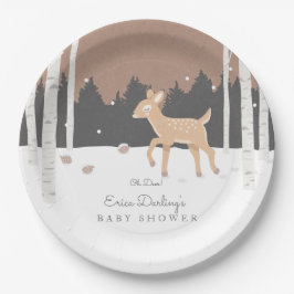 Oh Deer Forest | Woodland Thema Winter Baby Dusche Pappteller