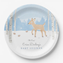 Oh Deer Forest | Woodland Thema Winter Baby Dusche Pappteller