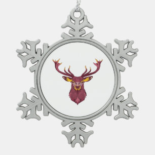 Oh Deer Frisches Modernes Design Schneeflocken Zinn-Ornament