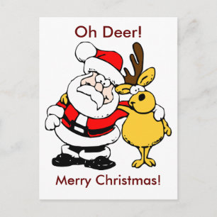 Oh Deer Frohe Weihnachts-Postkarte Feiertagspostkarte