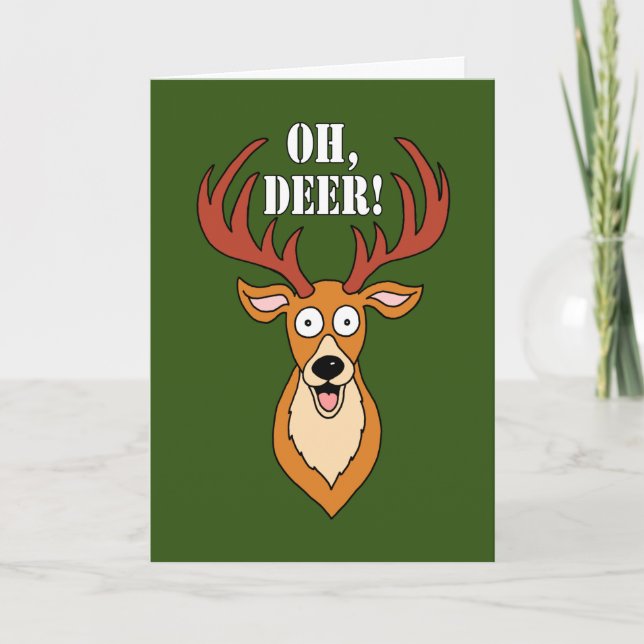 Oh, Deer Funny 65. Geburtstagskarte Karte (Vorderseite)