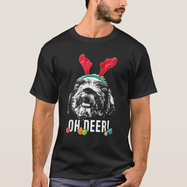 Oh Deer Funny Polish Lowland Sheepdog Xmas  for Me T-Shirt (Vorderseite)