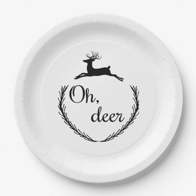 Oh Deer Funny Style Design  Pappteller (Vorderseite)