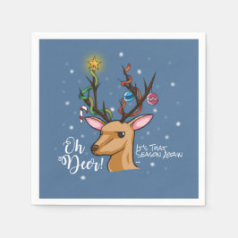 Oh Deer | Funny Woodland Christmas Character Serviette