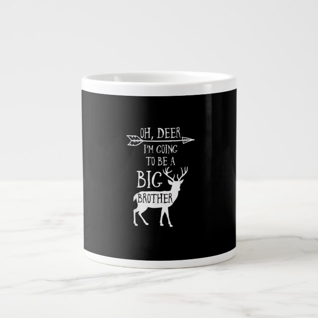 Oh Deer Going To Big Brother Christmas Announcemen Jumbo-Tasse (Vorderseite)
