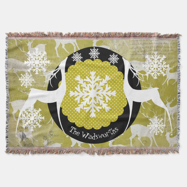 Oh Deer Holiday Throw Decke (Vorderseite)