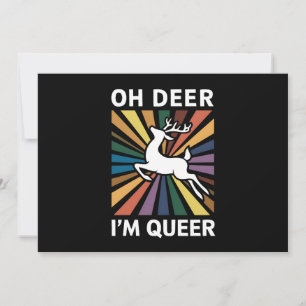 Oh Deer ich bin Que Rainbow LGBT Pride Gay Lesbian Einladung