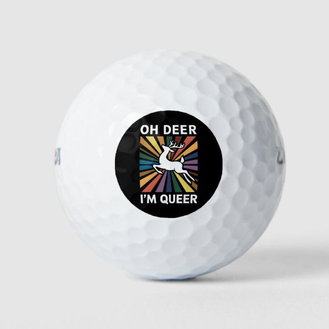 Oh Deer ich bin Que Rainbow LGBT Pride Gay Lesbian Golfball (Vorderseite)