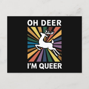 Oh Deer ich bin Que Rainbow LGBT Pride Gay Lesbian Postkarte
