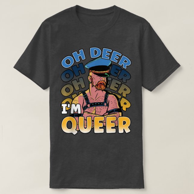 Oh Deer ich bin Que Rainbow LGBT Pride  T-Shirt (Design vorne)