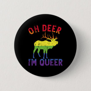 Oh Deer Im Que Rainbow Lgbt Gay Pride Panual Les Button