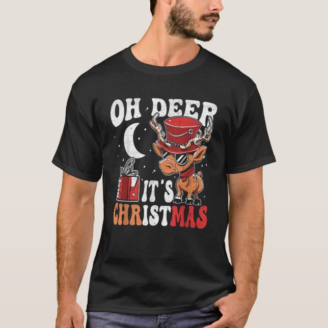 Oh Deer It s Christmas Funny Reindeer Steampunk X  T-Shirt (Vorderseite)