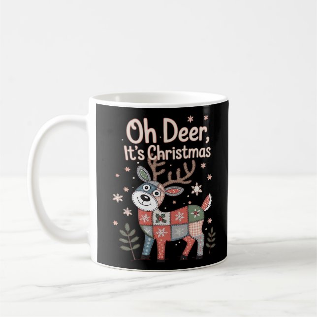 Oh Deer Its Christmas Miniature Patchwork Squares Kaffeetasse (Links)