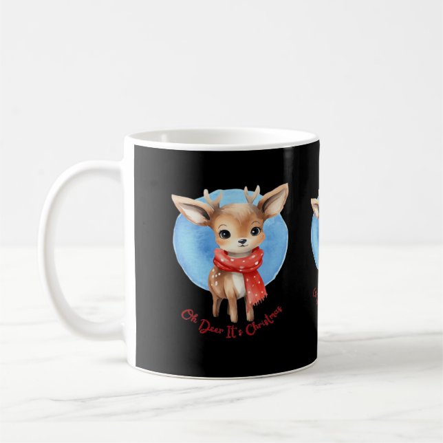 Oh Deer Its Christmas Retro Classic Design Kaffeetasse (Links)