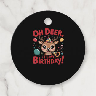 Oh Deer Its My Birthday Cute Reindeer Festive Styl Geschenkanhänger