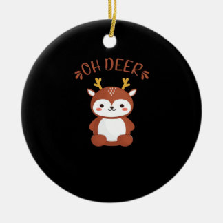 Oh Deer Kawaii Deer Playful Art Style Keramik Ornament