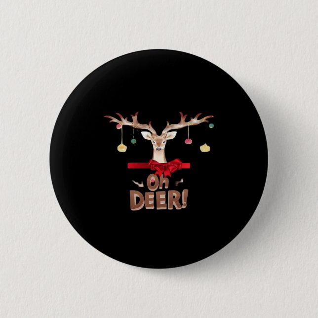 Oh Deer Klassischer Stil  Button (Vorderseite)