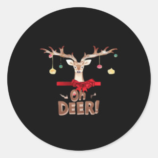Oh Deer Klassischer Stil Runder Aufkleber