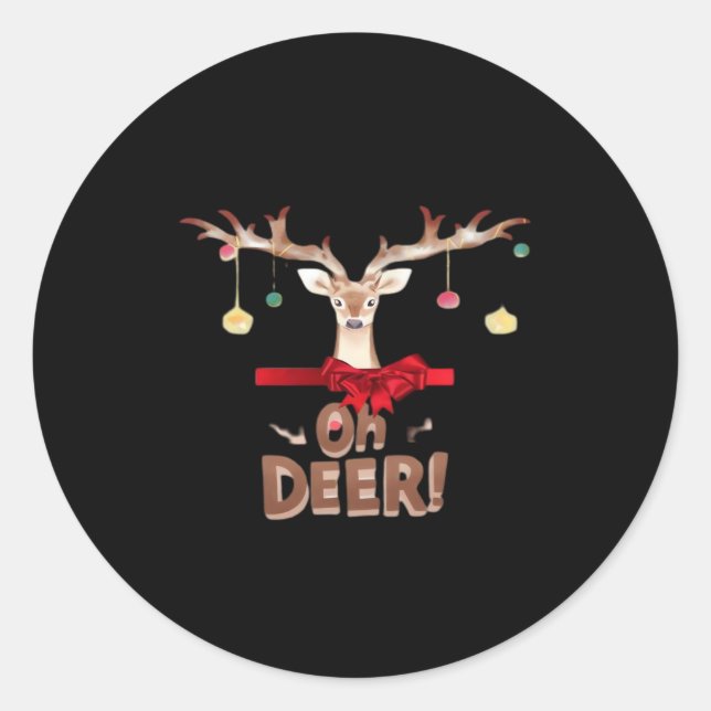 Oh Deer Klassischer Stil  Runder Aufkleber (Vorderseite)