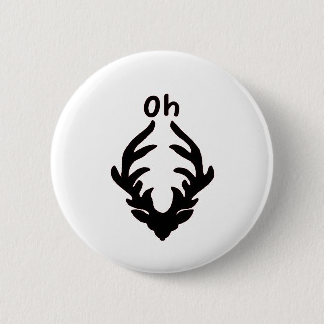 Oh Deer Künstlerischer sauberer Stil  Button (Vorderseite)