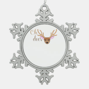 Oh Deer künstlerischer Stil  Schneeflocken Zinn-Ornament