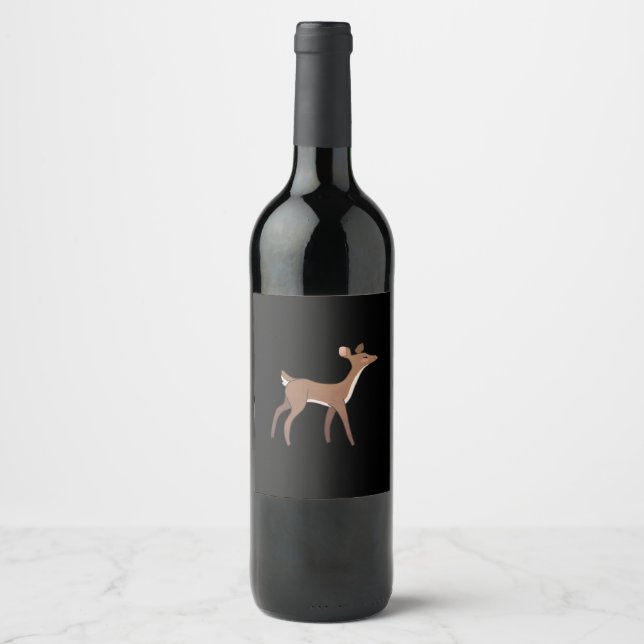 Oh Deer Me Whimsical Creative Design  Weinetikett (Vorderseite)
