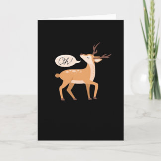Oh Deer Minimal Clean AesthetiFolded Greeting Card Karte