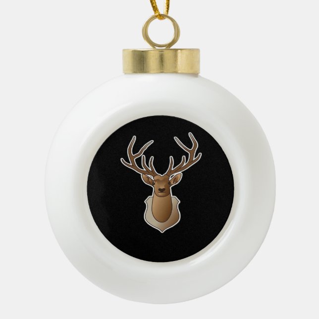 Oh Deer Minimal Design  Keramik Kugel-Ornament (Vorderseite)