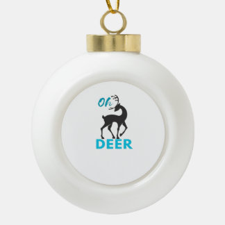 Oh Deer Minimal Design Keramik Kugel-Ornament