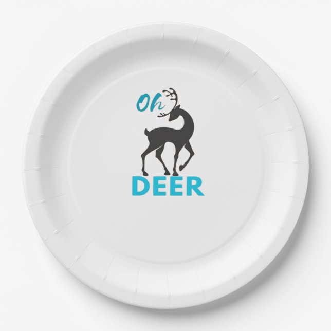 Oh Deer Minimal Design  Pappteller (Vorderseite)