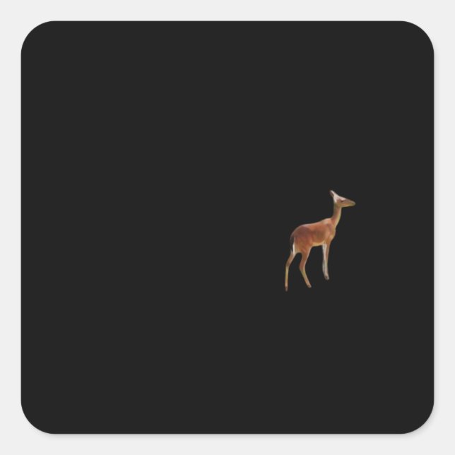 Oh Deer Minimal Design  Quadratischer Aufkleber (Vorderseite)
