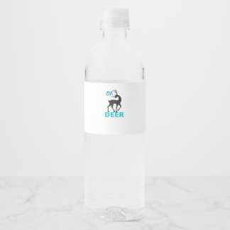 Oh Deer Minimal Design  Wasserflaschenetikett