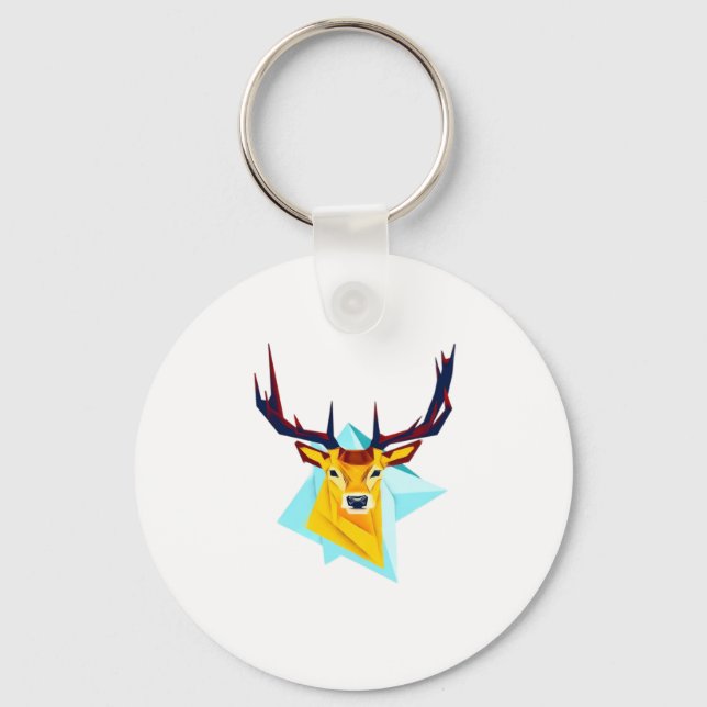 Oh Deer Minimal Rustic Style Keychain Schlüsselanhänger (Vorderseite)