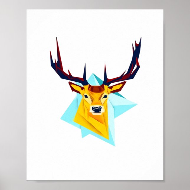 Oh Deer Minimal Rustic Style  Poster (Vorne)