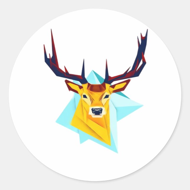 Oh Deer Minimal Rustic Style  Runder Aufkleber (Vorderseite)