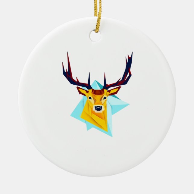 Oh Deer Minimal Rustikalisches Stil-Ornament Keramik Ornament (Vorne)