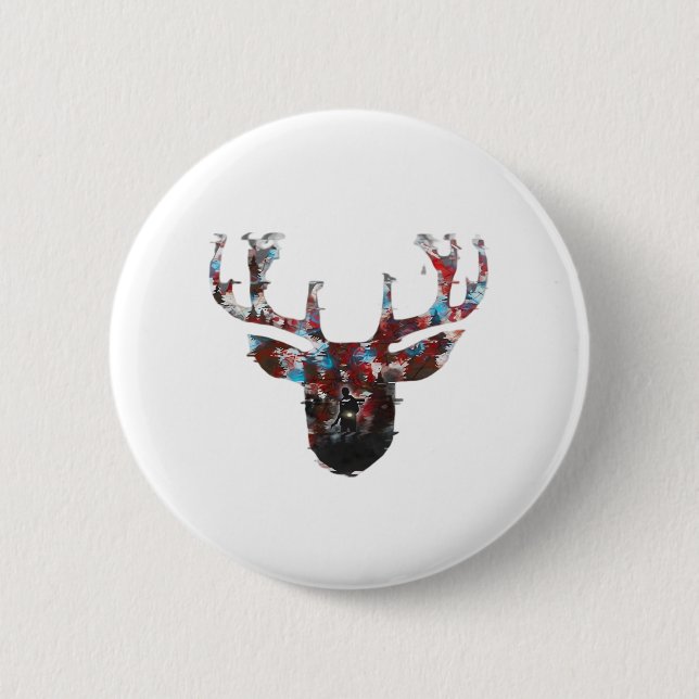 Oh Deer Minimal Style  Button (Vorderseite)