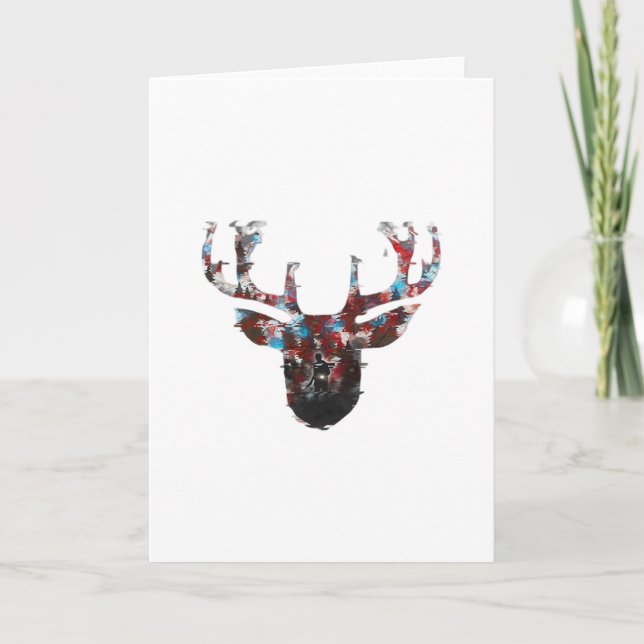 Oh Deer Minimal Style Faltschachtel Karte (Vorderseite)