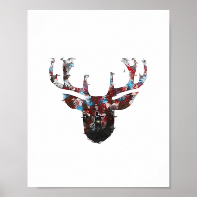 Oh Deer Minimal Style  Poster (Vorne)