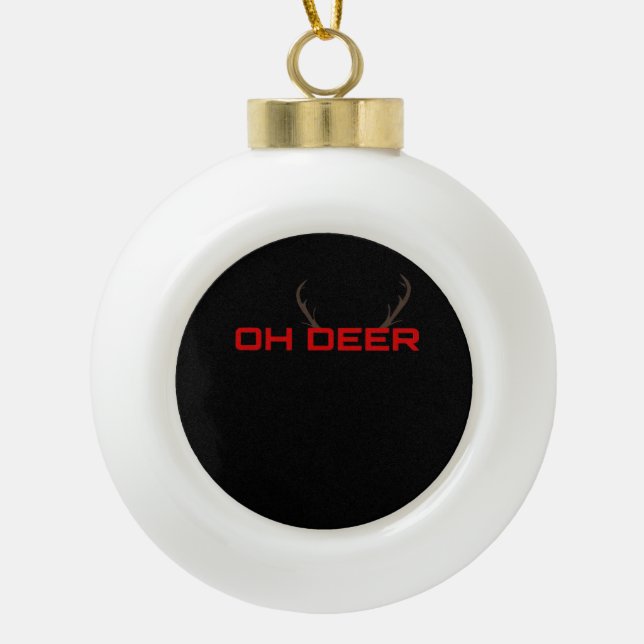 Oh Deer Minimale Ästhetik Stimmung  Keramik Kugel-Ornament (Vorderseite)