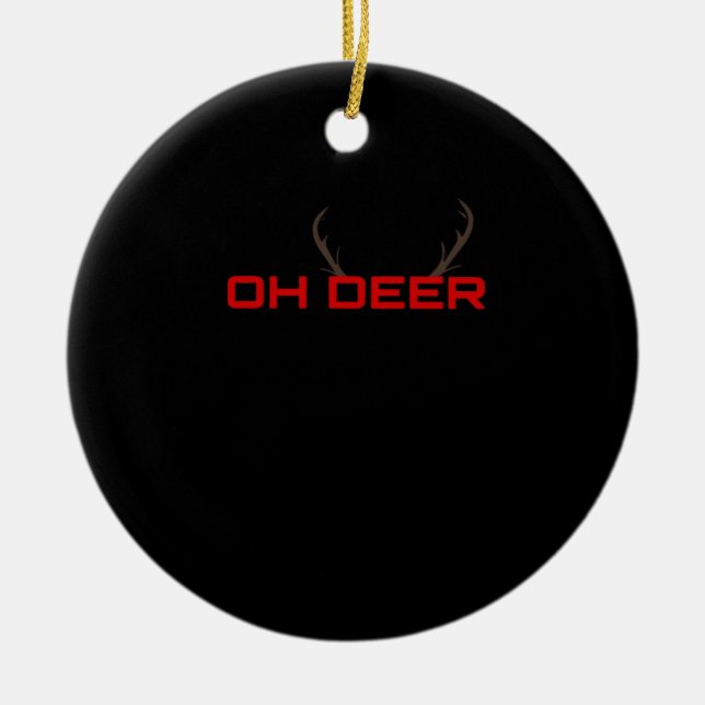 Oh Deer Minimale Ästhetik Stimmung Keramik Ornament (Vorne)