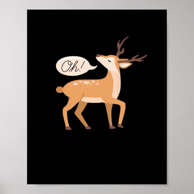 Oh Deer Minimaler Sauberer Stil  Poster (Vorne)