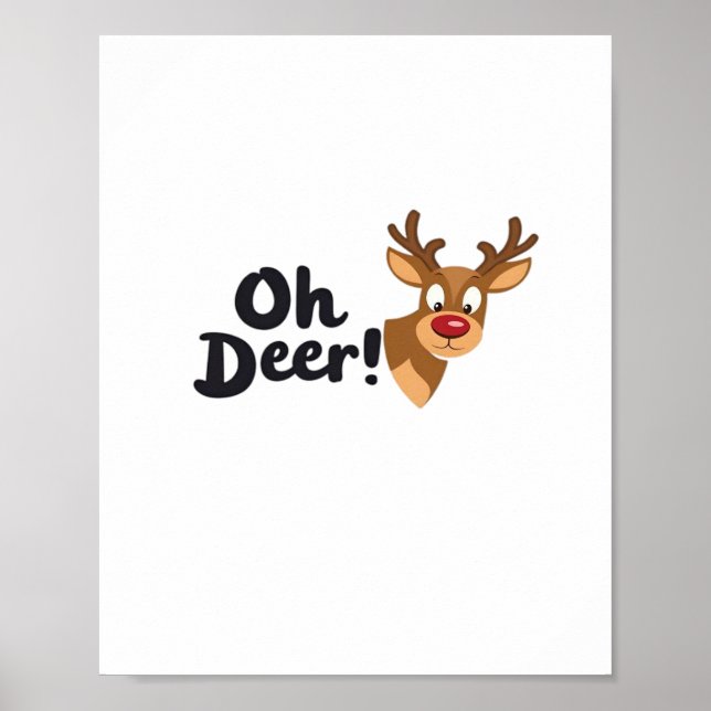 Oh Deer Modern Aesthetic Style  Poster (Vorne)