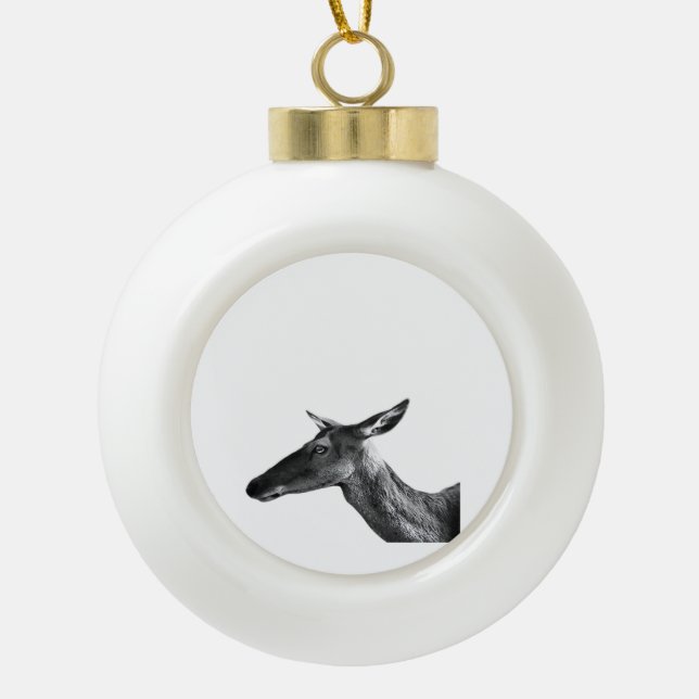 Oh Deer Modern Aesthetic Vibe  Keramik Kugel-Ornament (Vorderseite)