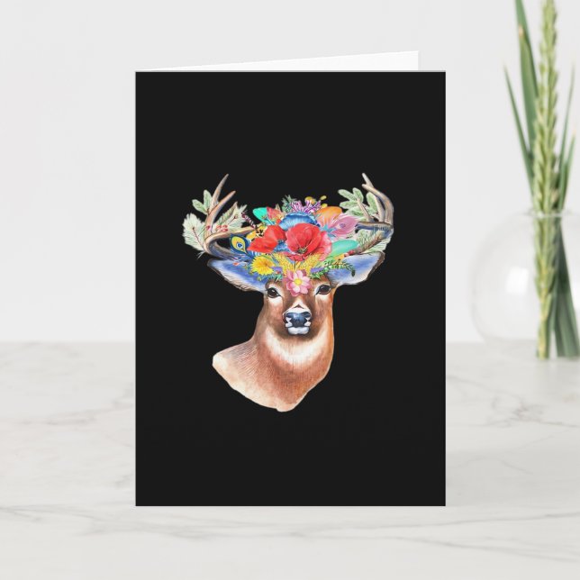 Oh Deer Modern Artistic Style Folded Greeting Card Karte (Vorderseite)