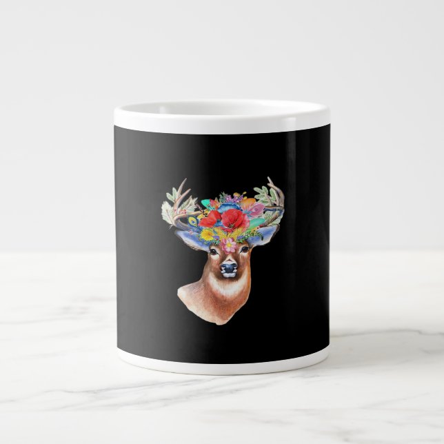Oh Deer Modern Artistic Style  Jumbo-Tasse (Vorderseite)