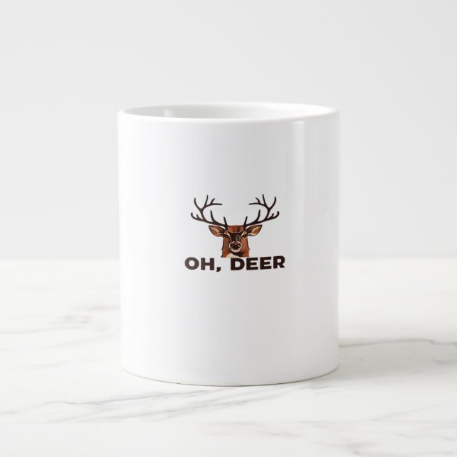Oh Deer Modern Clean Design  Jumbo-Tasse (Vorderseite)