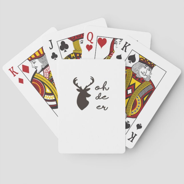 Oh Deer Modern Grafikstil  Spielkarten (Rückseite)