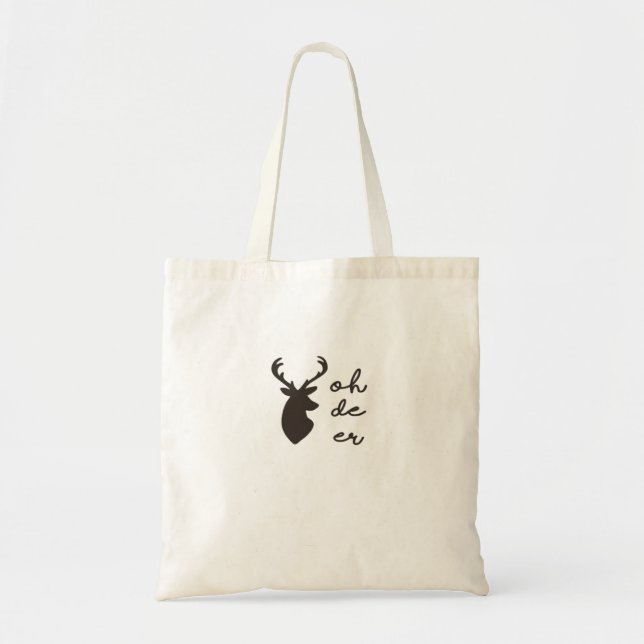 Oh Deer Modern Graphic Style Tote Bag Tragetasche (Vorne)